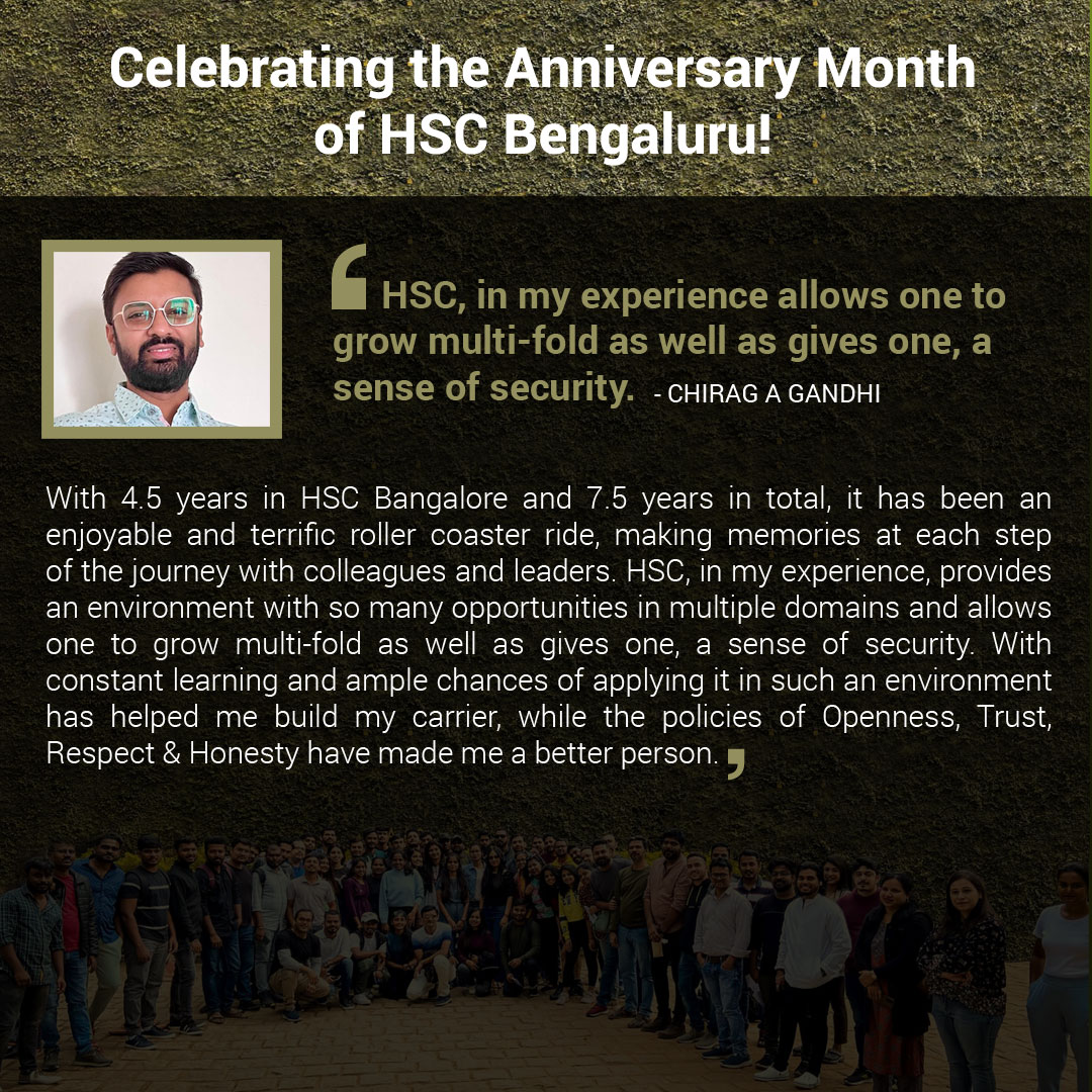 SystiqueStories's tweet photo. #SystiqueStories #HughesSystique #HSCFamily #HSCians #HSCBengaluru #TeamBengaluru #FoundationDay #FoundationMonth #Anniversary #7Years #Bengaluru #Bangalore #BengaluruDiaries #WorkCulture #WorkEnvironment #Teamwork #Team #InclusiveGrowth #HSCians #Engineering #DigitalEngineering https://t.co/1loWBUefYc
