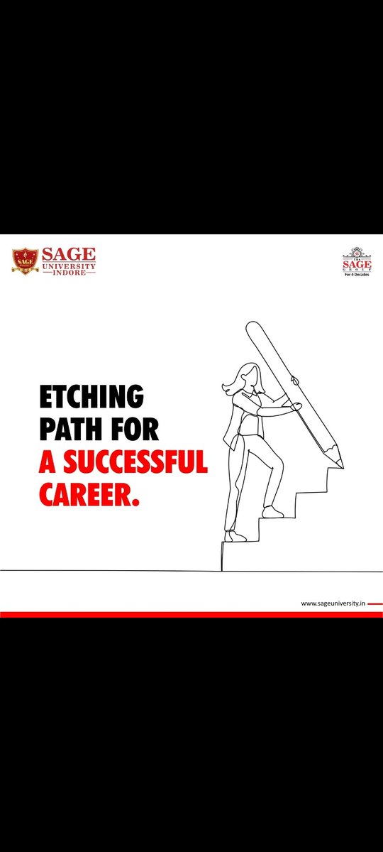 UniversitySage's tweet photo. *"Successful and lasting careers are built brick by brick, with hard work, determination, and a clear vision of the path ahead."*                                                                                        At *SAGE University, Indore* You grow under the best guidance https://t.co/CofK6Rhk4H