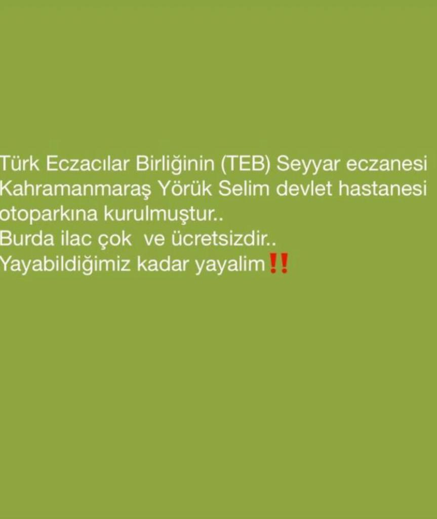 _ebrar0671's tweet photo. #YARDIM #deprem #ilaç https://t.co/aQafZ9HyaM