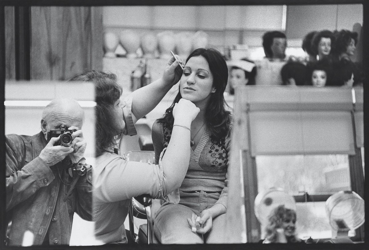 Cartier-Bresson went to great lengths to hide his identity, but at this beauty-culture class at Passaic High School he decided to insert himself. The self-portrait, along with the rest of his New Jersey project, has gone unseen for almost fifty years.