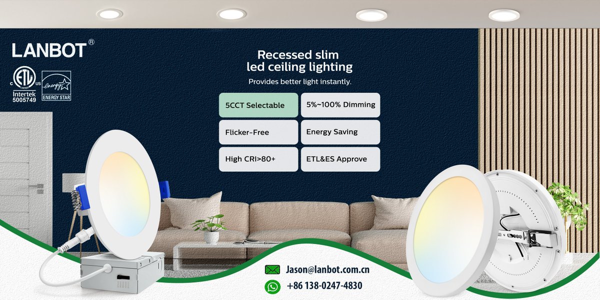 Jasonle99588262's tweet image. LANBOT-Amazon TOP10 seller and manufacture for USA market by supplying residential and commercial lighting. lnkd.in/gsUD7_6g
Whatsapp me: +86-138-0247-4830
#led #ledpotlight #ledslimpanellight #slimledpanellight #ledrecessedlight #4inchledlight #slimledpanel #lanbotjason