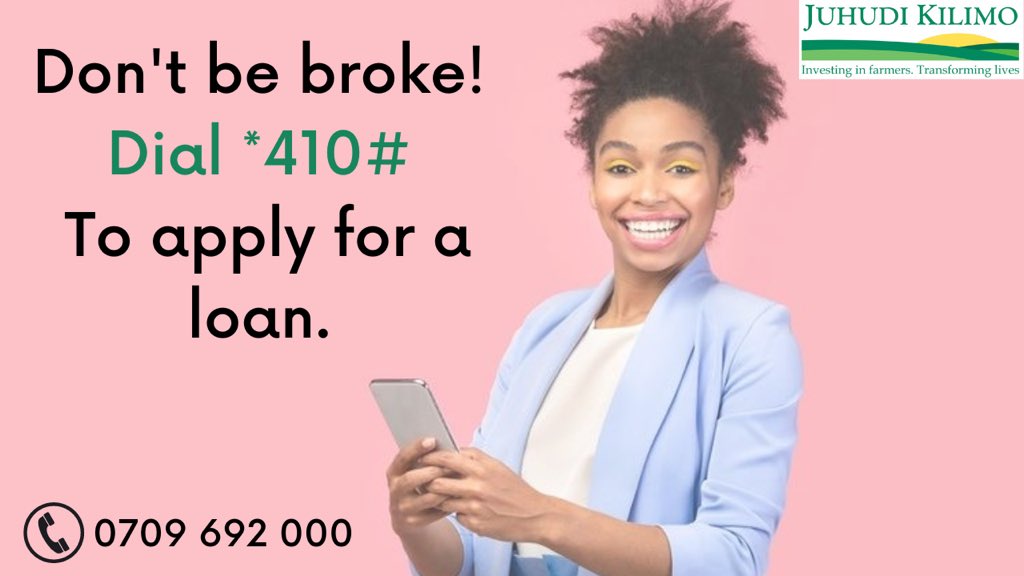 juhudikilimo's tweet image. Dial *410# today to get sorted.

#juhudikilimo #ussdcode #loan