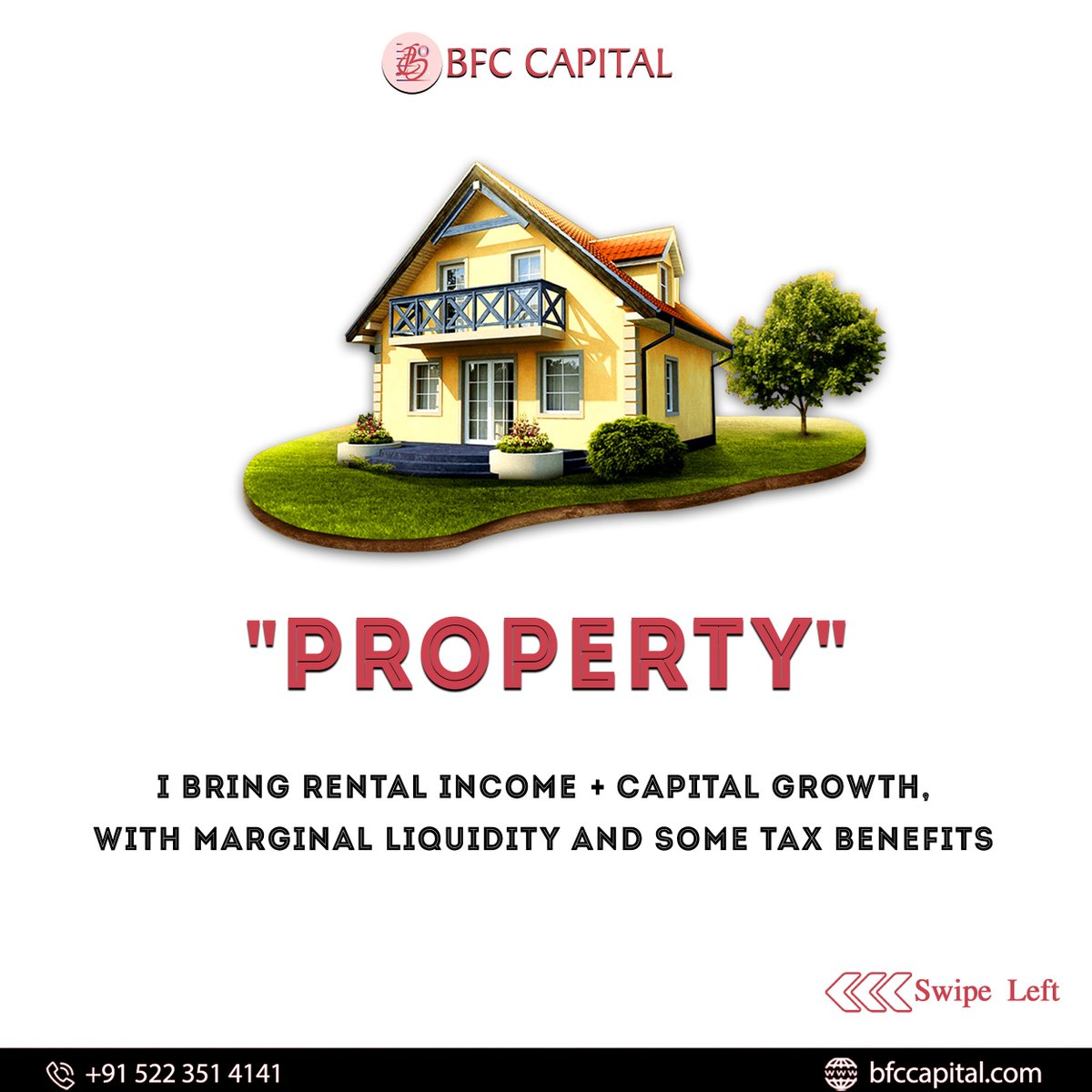 BFCCapital's tweet image. Looking for regular income with capital appreciation and liquidity? Get in touch with us, Call now - +91-522-3514141

 #RegularIncome #CapitalAppreciation #FinancialFreedom #Swp #Mutualfunds #Mutualfund #Mutualfundsahihai #Investing #realestate #property  #Financialplanning2023