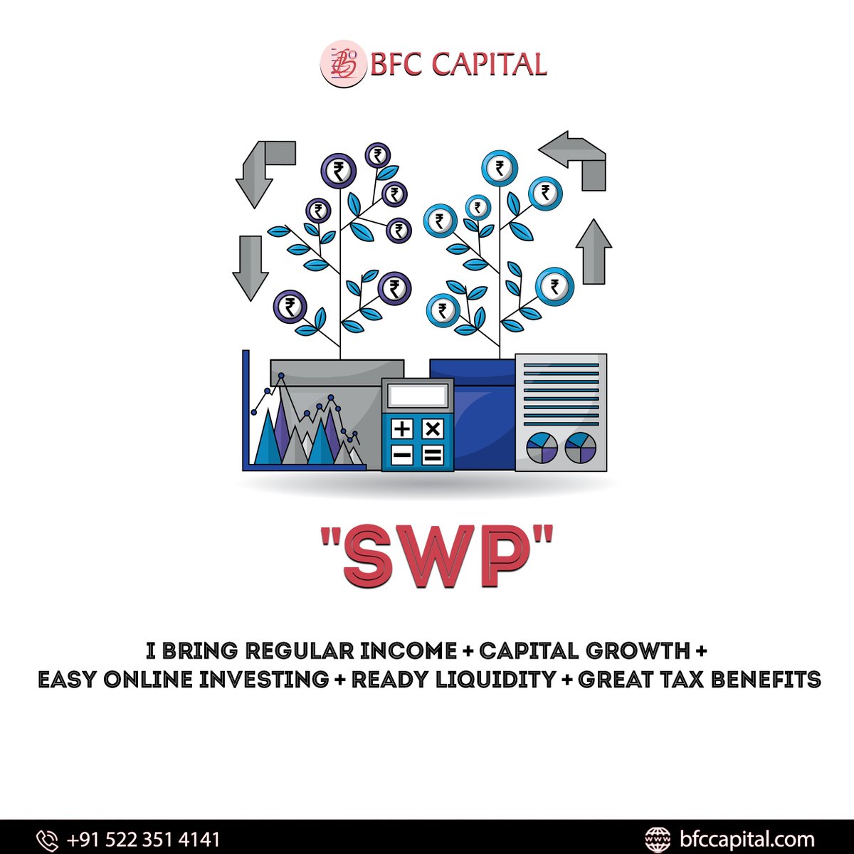 BFCCapital's tweet image. Looking for regular income with capital appreciation and liquidity? Get in touch with us, Call now - +91-522-3514141

 #RegularIncome #CapitalAppreciation #FinancialFreedom #Swp #Mutualfunds #Mutualfund #Mutualfundsahihai #Investing #realestate #property  #Financialplanning2023