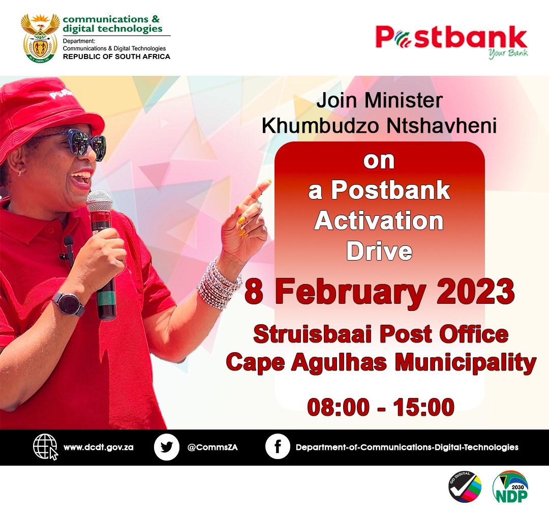 BongekileFilana's tweet photo. Join the Minister of the Department of Communications and Digital Technologies, Hon. Khumbudzo Ntshavheni as she conducts oversight visit in Struisbaai under the Cape Agulhas Municipality in the Western Cape.
This is part of the Government's initiative to monitor public https://t.co/vFnzi3ms8Q