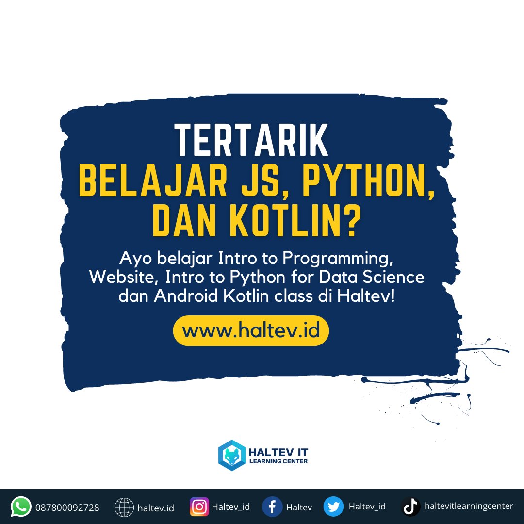 haltevid's tweet photo. Mau Daftar?
Silakan hubungi:
📱 0878-0009-2728 (Admin)
📱 0813-9968-9732 (Fadel)
📱 0812-8762-9805 (Farhan)
🌐 https://t.co/ygFH1QGgmV

#programmer #programming #it #bahasapemrograman #2023 #haltevinfo #javascript #introtopython #androidkotlin https://t.co/tcSABy4Gj0
