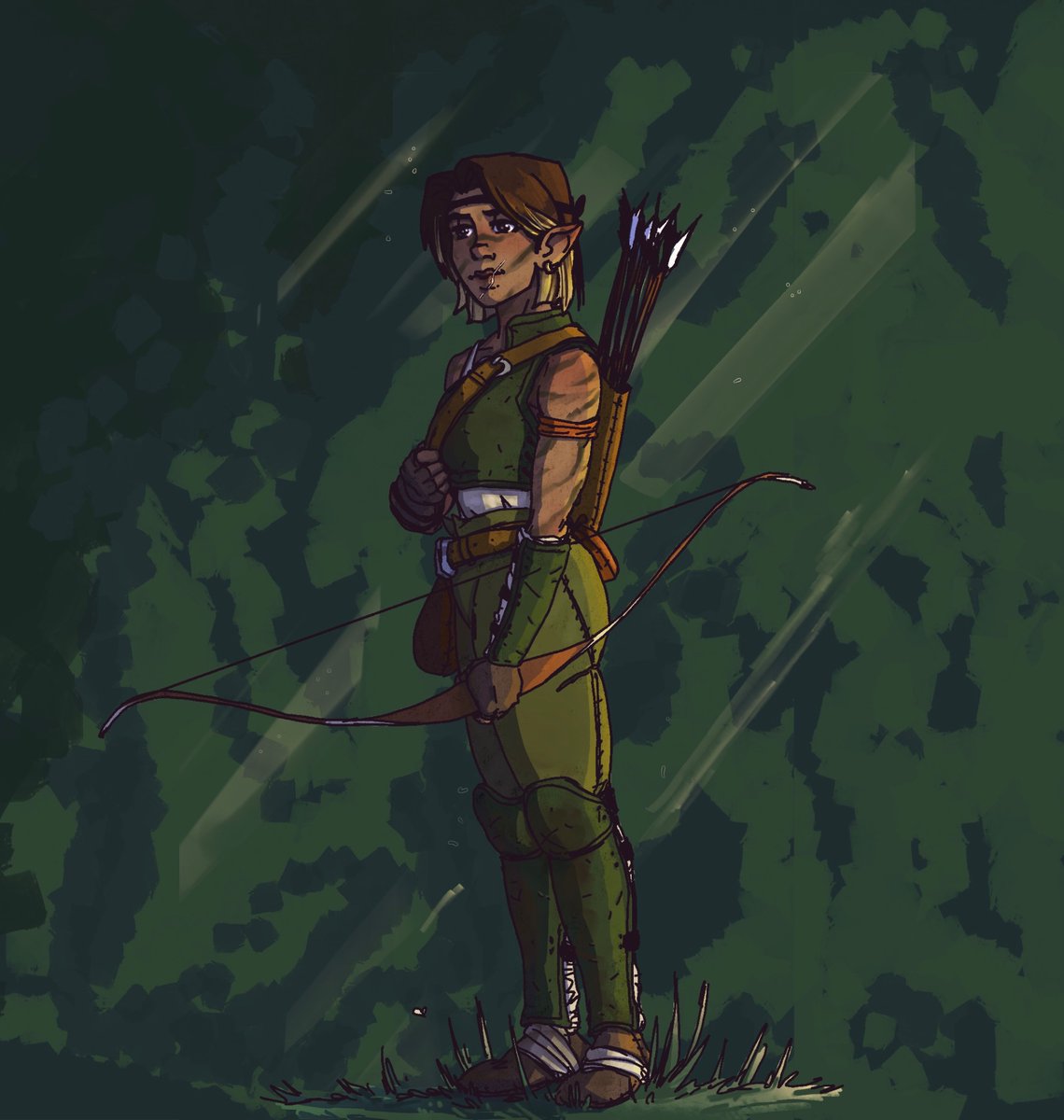 ironsandfire's tweet photo. I am once again making up and drawing dnd characters #DnD #fantasy #elf #ranger https://t.co/mae04C8Cdz