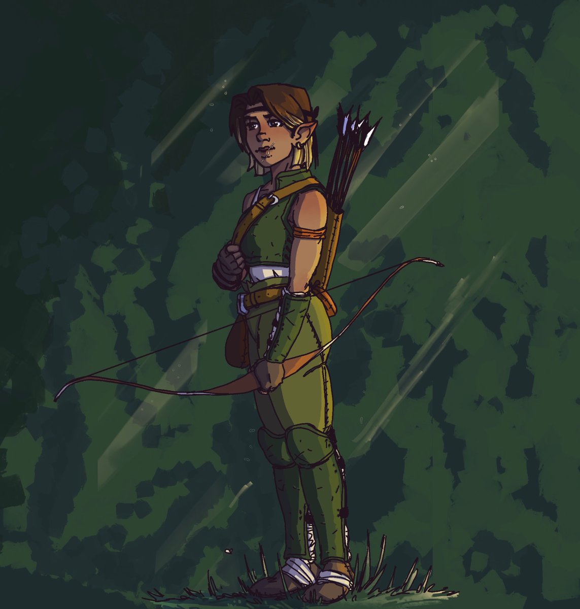 ironsandfire's tweet photo. I am once again making up and drawing dnd characters #DnD #fantasy #elf #ranger https://t.co/mae04C8Cdz