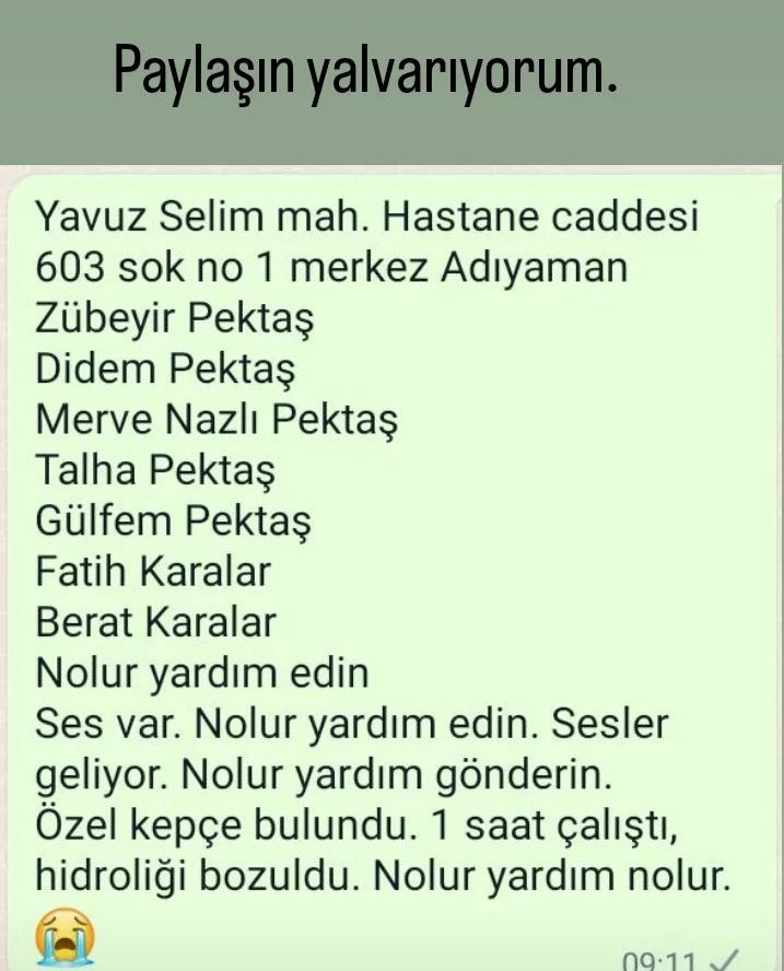 GamzeYenihan's tweet photo. @BabalaTv 
@OguzhanUgur 
@KucukkayaIsmail 
@halktvcomtr 
@ahbap
Yalvarırım yardım edin n'olur. https://t.co/I9wJadZCIQ