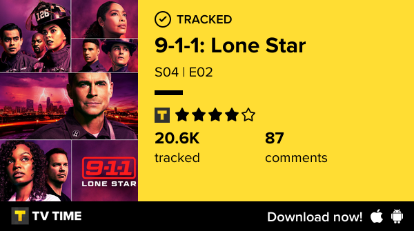 BadFish2469's tweet photo. I've just watched episode S04 | E02 of 9-1-1: Lone Star! https://t.co/fxTfeRO9me #tvtime https://t.co/tDMdbWnxjO