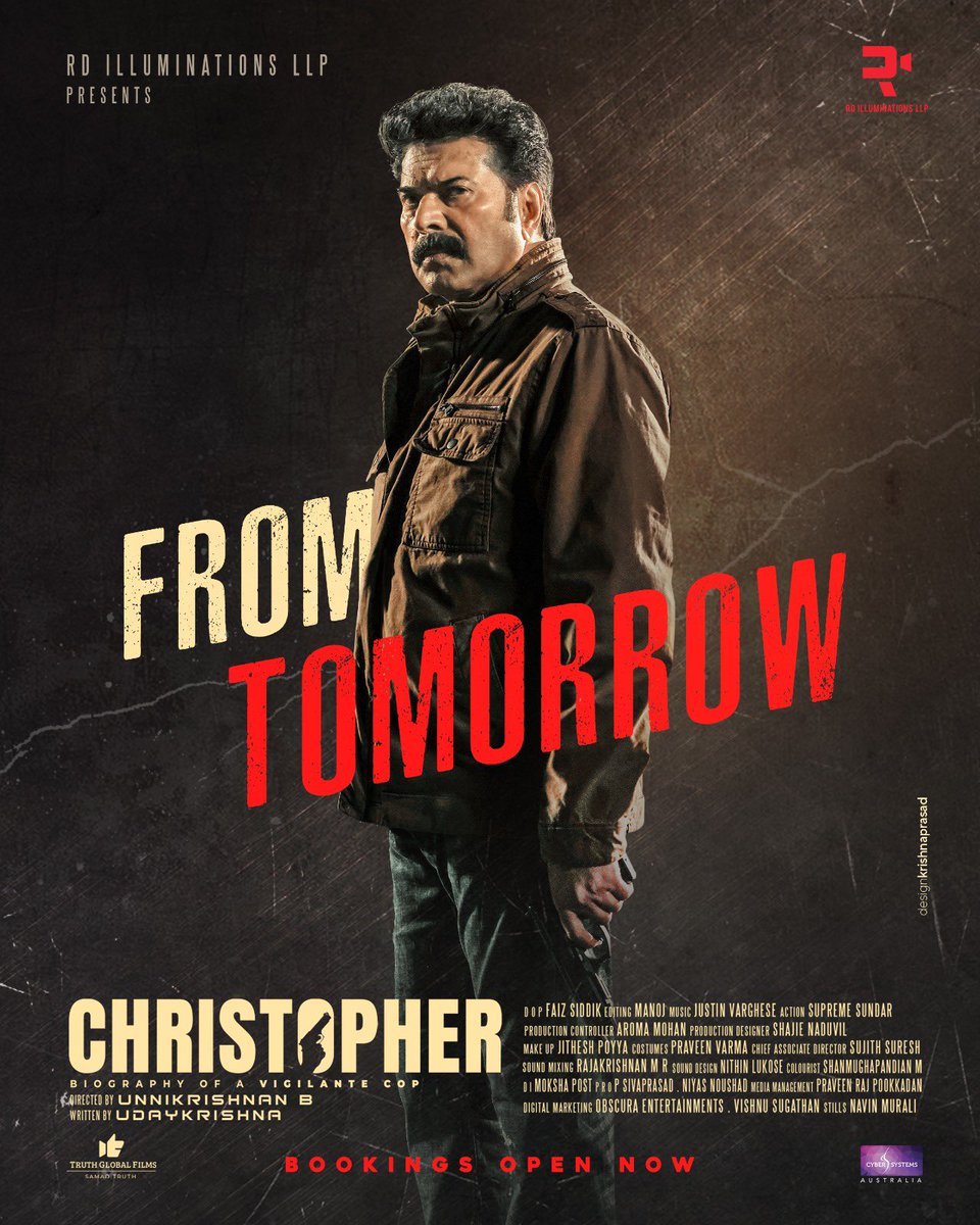 '𝐌𝐄𝐆𝐀 𝐑𝐀𝐆𝐄' begins from Tmrw👊🔥

#Christopher Advance bookings in Full Swing..🎫

@mammukka #Mammootty 
@unnikrishnanb @FilmChristopher @trendytollyPR