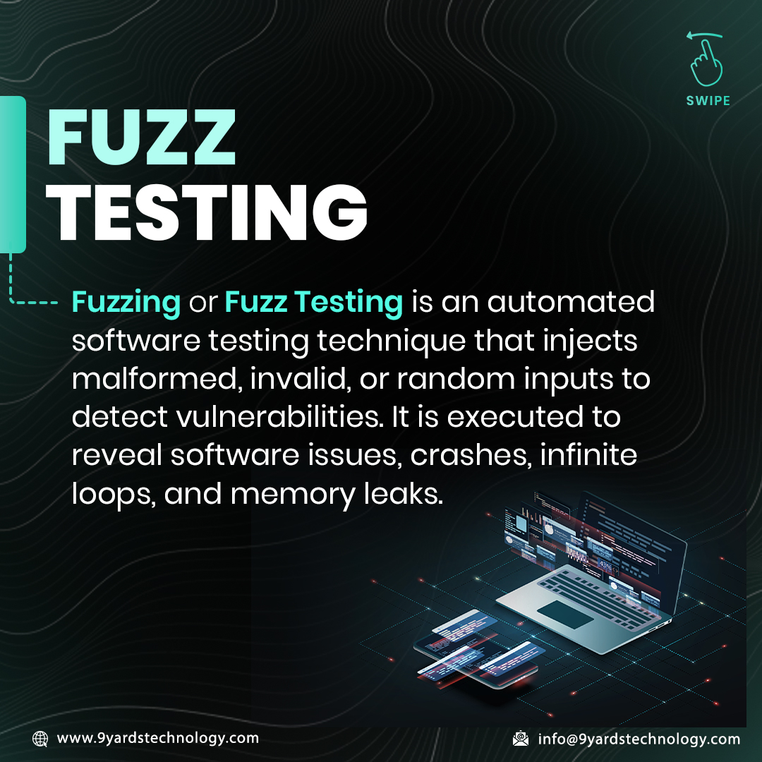 9YardsTech's tweet image. Say goodbye to software blemishes with our thorough #FuzzTesting.
Our team uses advanced tools and methodologies to provide a seamless digital experience. Bug-free software is just a #FuzzTest away.
Keep your digital world seamless with us!
#qualityassurance #softwaretesting