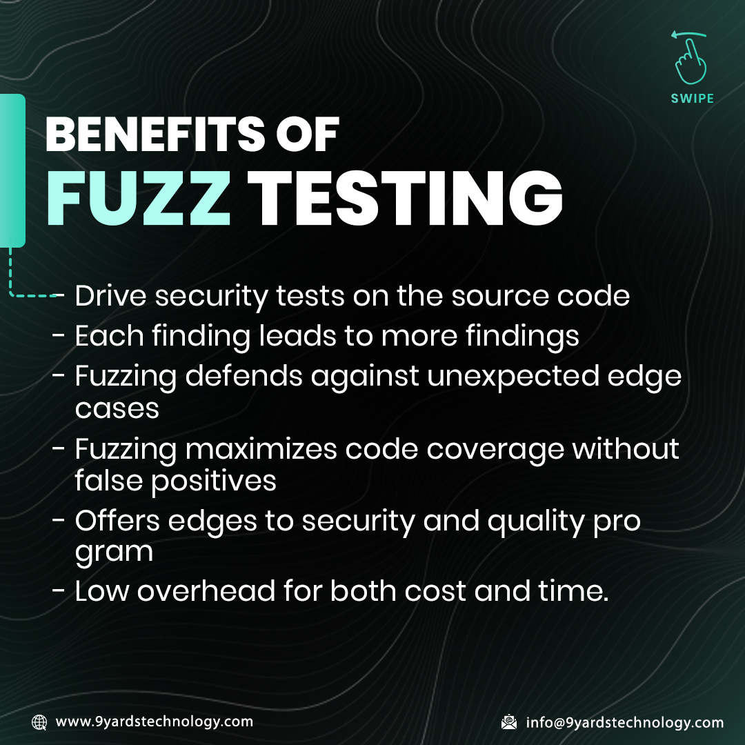 9YardsTech's tweet image. Say goodbye to software blemishes with our thorough #FuzzTesting.
Our team uses advanced tools and methodologies to provide a seamless digital experience. Bug-free software is just a #FuzzTest away.
Keep your digital world seamless with us!
#qualityassurance #softwaretesting