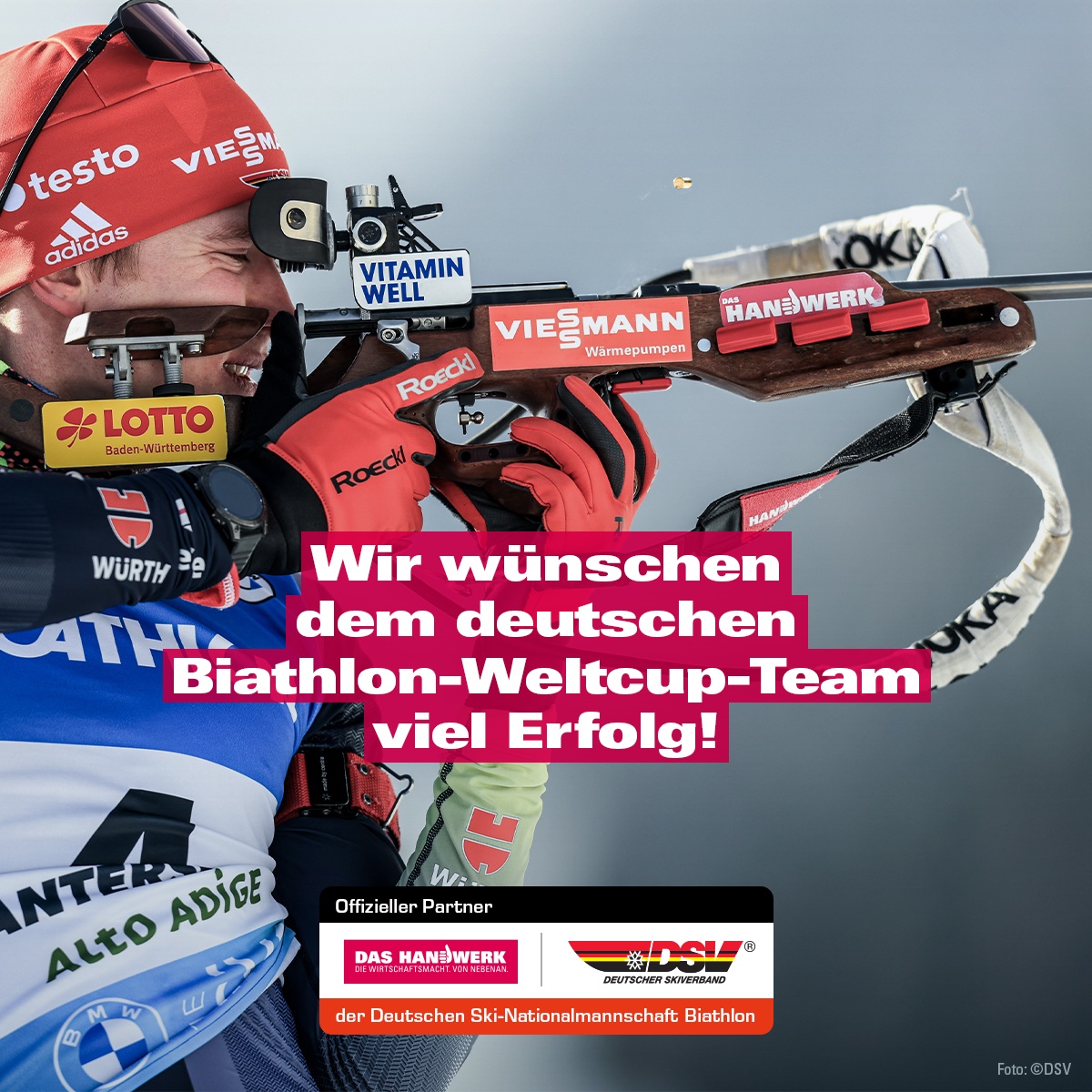 Die #Biathlon-Elite versammelt sich ab heute in #Oberhof. Als offizieller Partner drücken wir den Athletinnen und Athleten des #DSV die Daumen und freuen uns auf einen spannenden Wettkampf, @Biathlon_Obe!👍

#wirwissenwaswirtun #dashandwerk #skideutschland #oberhof2023