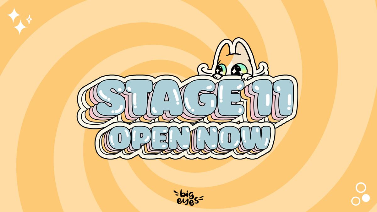 😽OH MEOW! What a-meow-zing progress #CatCrew is making!🚀

🙀Big Eyes has reached STAGE 11 of the #presale!!🙀

🎁Grab the last ever bonus #promocode 'LAUNCHBIGEYES200' for 200% extra on your $BIG purrrchase💸

🐱 Launch the cute: bit.ly/3CHvJPM