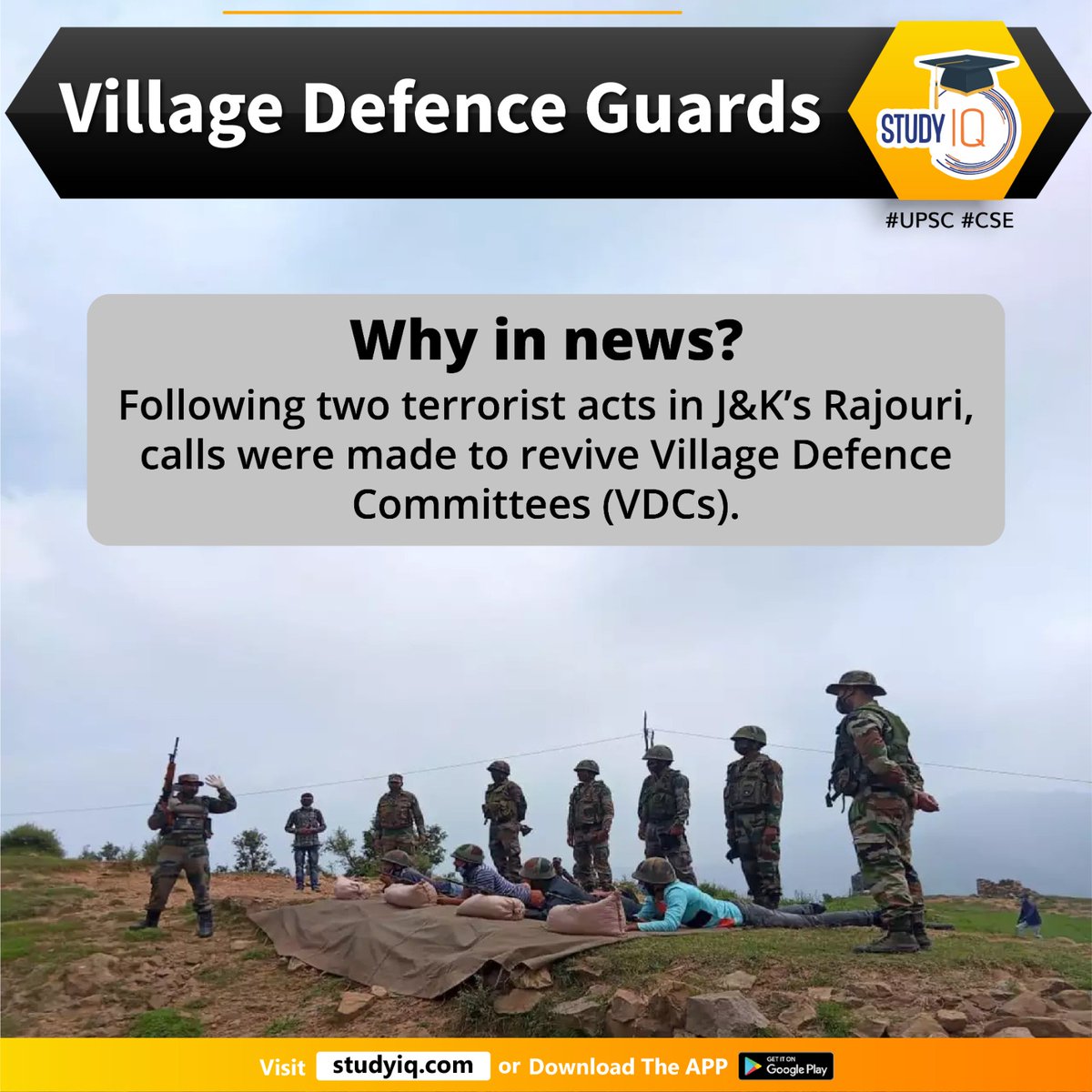 upsciq's tweet photo. Village Defence Guards
#villagedefenceguards #defenceguards #whyinnews #terroristacts #jammuandkashmir #jk #rajouri #villagedefencecommittees #vdcs #terroristthreats #minorityhindus #terrorism #specialpoliceofficer #spo #vds #policyofvillagedefencecommittees #defencegroups #sp https://t.co/SF7mgzPiQS