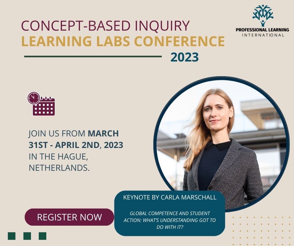 Join us! So honored to be giving a keynote on the relationships between global competence & conceptual understanding at this year’s CBI Learning Labs in The Hague! bit.ly/3XU66DP #pypchat #mypchat #dpchat #conceptbasedinquiry #globalcompetence @ProLearnInt