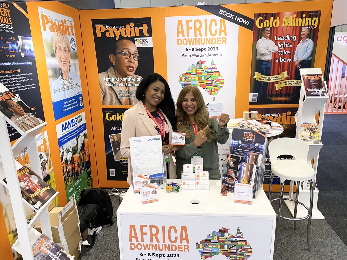 Paydirt_Media's tweet photo. Two down, two days to go @MiningIndaba 🇿🇦
If you haven’t visited us at booth B38, make sure you stop by and talk to us about Africa Down Under #ADU23 in Perth on September 6-8.
#paydirtontour #indaba23 #africadownunder #conference #magazines https://t.co/uVQ7JwZ4Aq