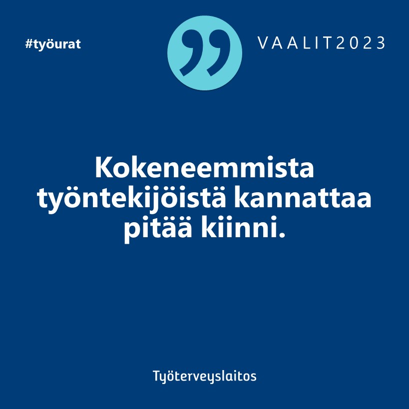 Ikääntyvien työntekijöiden osaamisen hyödyntäminen on tärkeää myös työvoimapulan helpottamiseksi.

ttl.fi/tyopiste/arvos… #työelämä #työurat #vaalit2023