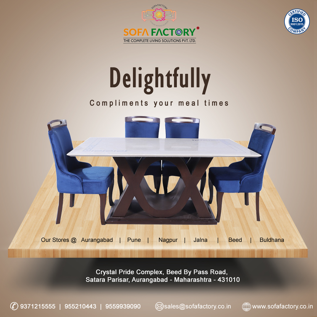 Our diningtables are designed to make your mealtimes wonderful Make every meal count with our durable,vibrant & maintenance-free dining sets because it’s the little moments like these that make happy homes.Explore our range of beautiful customized furniture by visiting our Store
