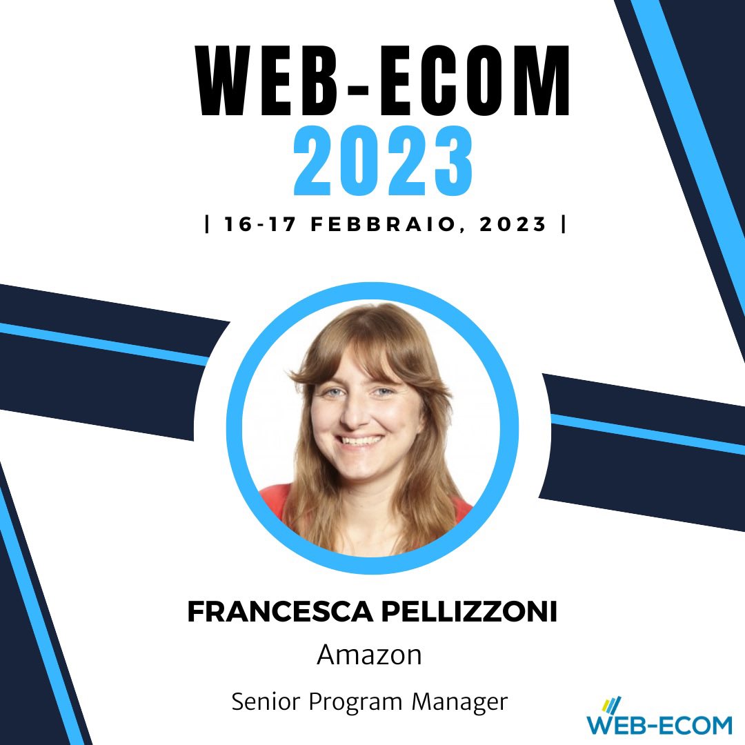 Web_Ecom's tweet photo. Francesca Pellizzoni, senior program manager di @AmazonIT , sarà relatrice alla quarta edizione del Web-ecom con il workshop: “Vendita su Amazon: opportunità e fattori di successo per i Partner di Vendita di Amazon”.

https://t.co/K25L6ajddz 

#amazon #marketplace #ecommerce https://t.co/u0IObruQ0R