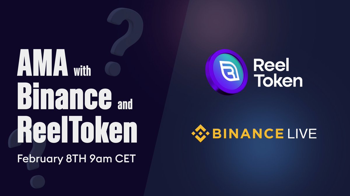 Reel_Token's tweet photo. 📣Hey #ReelStars guess what?!

We'll be joining @binance on an AMA today at 9AM CET to speak about #ReelStar and $REELT 😱

We'll share the AMA link soon, watch this space! 👀 https://t.co/PQjrH6aH7B