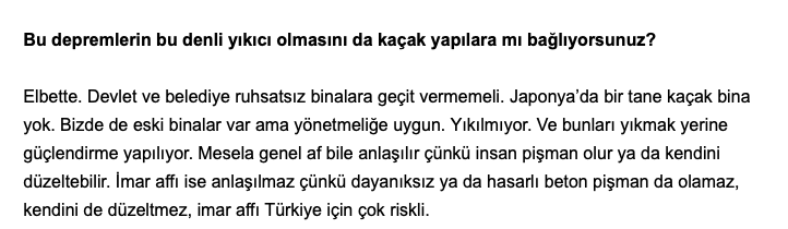 notkoncom's tweet photo. 32 yıldır Türkiye’de yaşayan Japon Moriwaki: 'Yıkılan yapılara baktığınızda yeni binalar da ağırlıkta, sadece eski binalar değil yerle bir olan. Bu binaların hiçbiri yapı denetimine uygun değil.'

E YÜKSELDİ
YAZIKLAR OLSUN SANA
Şeytan
Yandaş
Erden Timur
Erdoğan
Tuğba
#ShowTv https://t.co/xnN7jEML6t