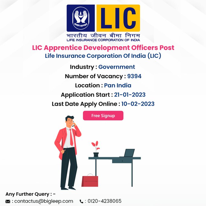 bigleep_india's tweet photo. LIC Government Multiple Job Openings
LIC Apprentice Development Officers Post Jobs Are Available.
Apply Now: https://t.co/maOPmL95GP
#jobsinindia #jobsearch #currentaffairs #knowledge #applynow #donwload #notifications #locations #government #lastday #licpost #apprentice https://t.co/SvOn8znA1a