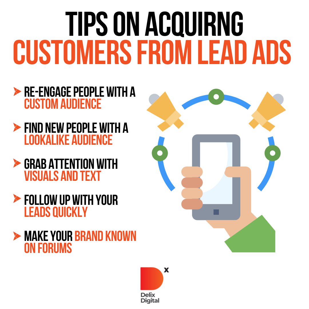 DelixDigital's tweet photo. Tips on acquiring Customers from Lead Ads✨🎯 https://t.co/9IWdCqU05h
