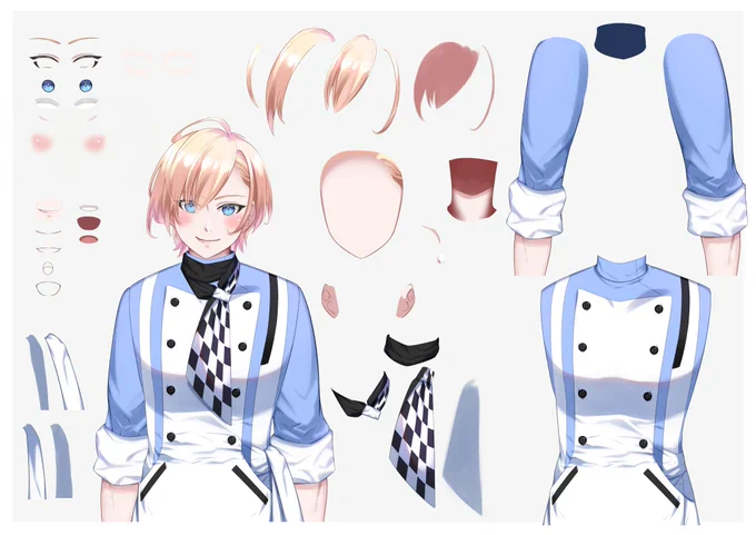 Live2D upper body parting sample.
 #Live2dCommissions #Live2DShowcase 