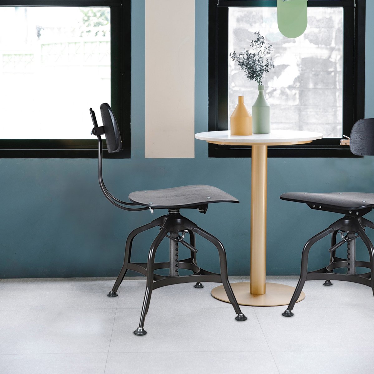 Toledo is known for its overall industrial metal construction and height-adjustable sturdy wooden seat plate.
#Toledo #WoodenChair #DiningChair #Industrial