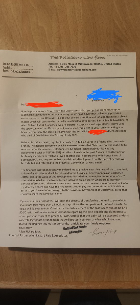 email scam ist von gestern, es lebe die gute alte Briefpost!