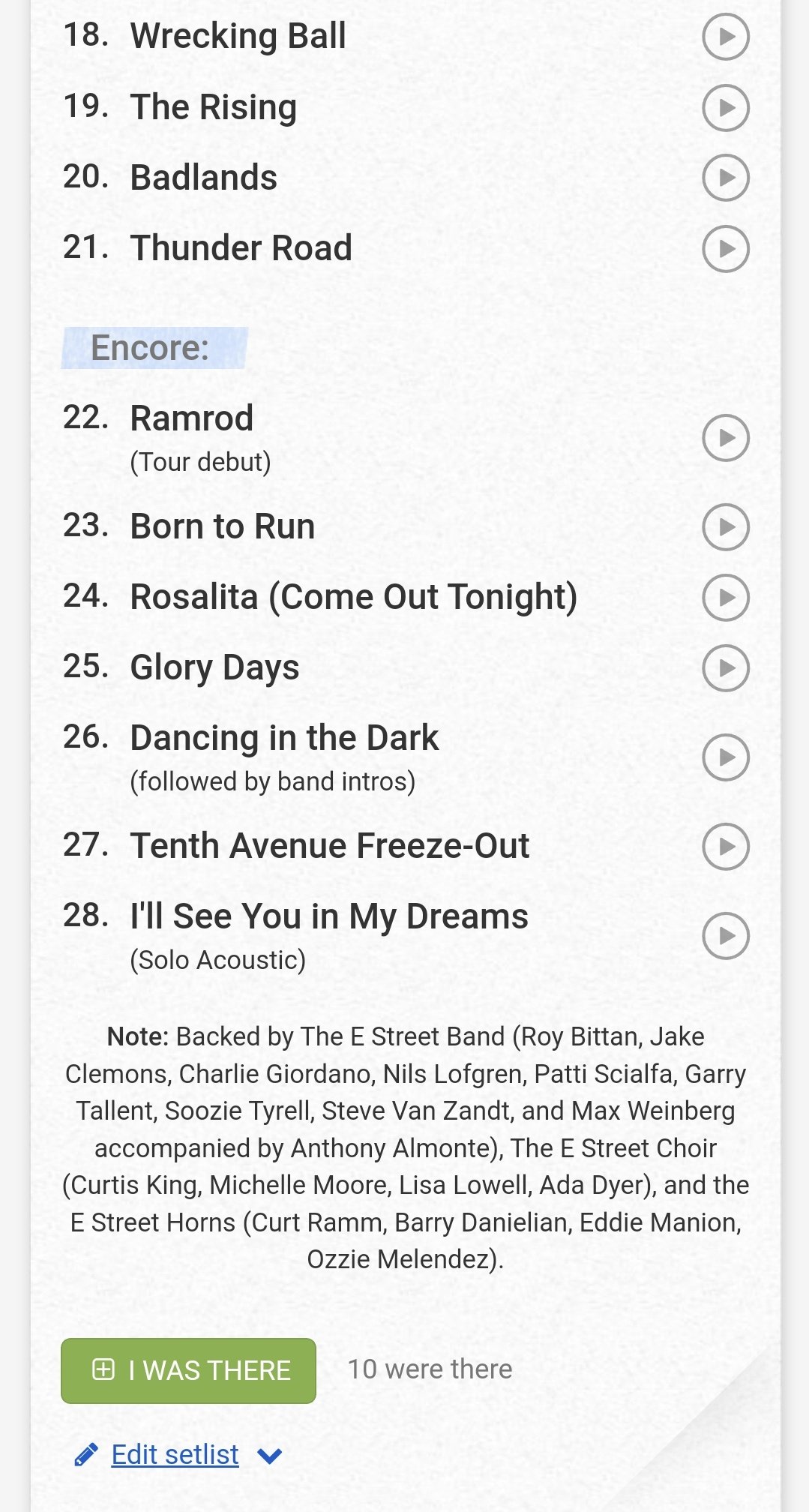 Bruce Springsteen's Tour News on Twitter "The Setlist from the show in