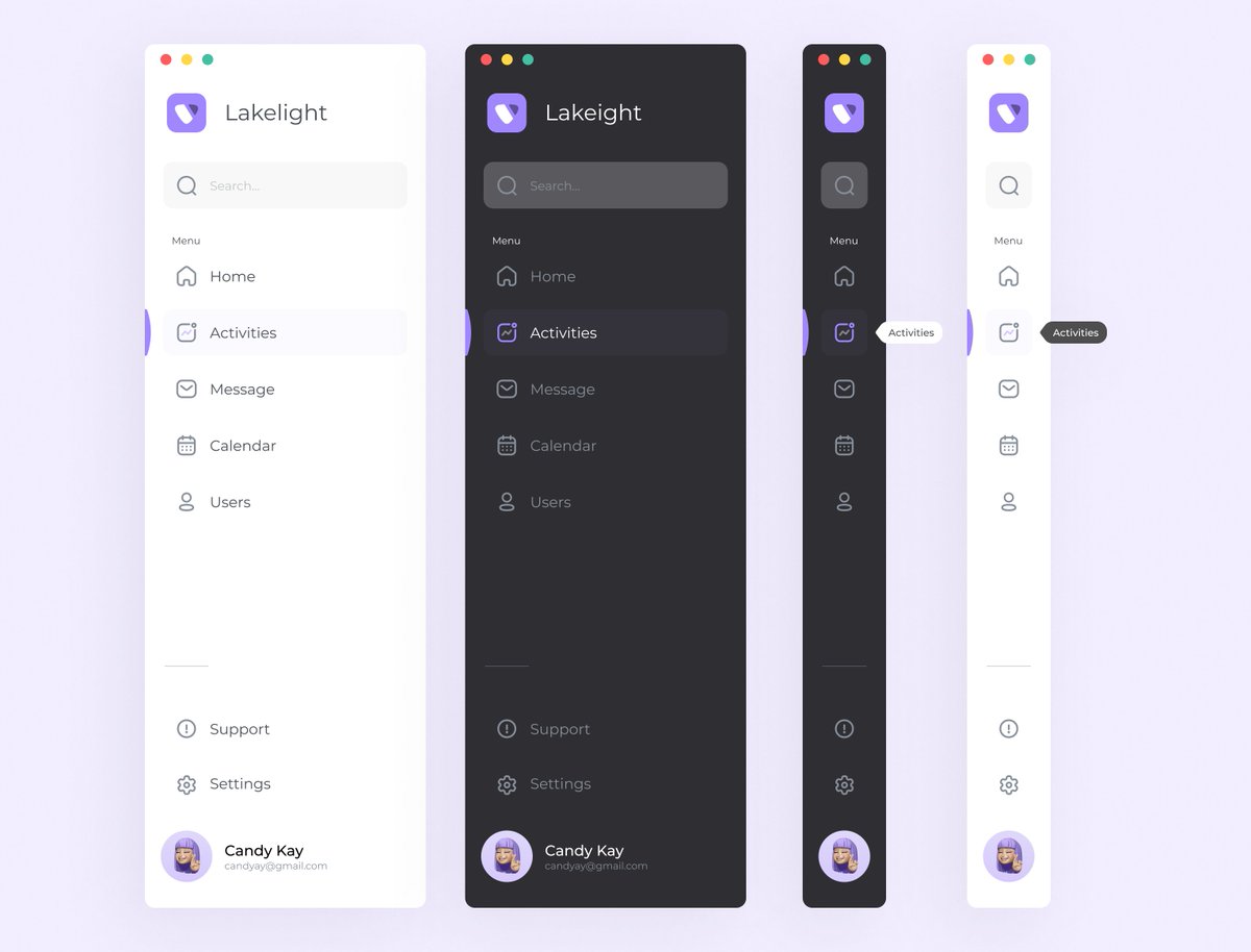 Andy67km's tweet image. Versatile side menu bar, available in both light and dark modes.

#figma
Just another day in the UI/UX world.
#uidesign #uiuxtrends #ui #ux