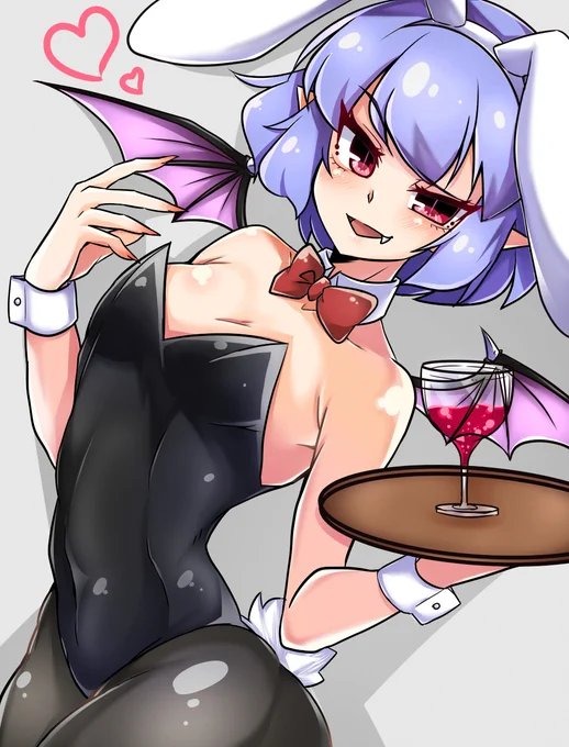 レミリアお嬢様にバニーコスしてもらって接待してもらった。#東方Project  #レミリア・スカーレット 