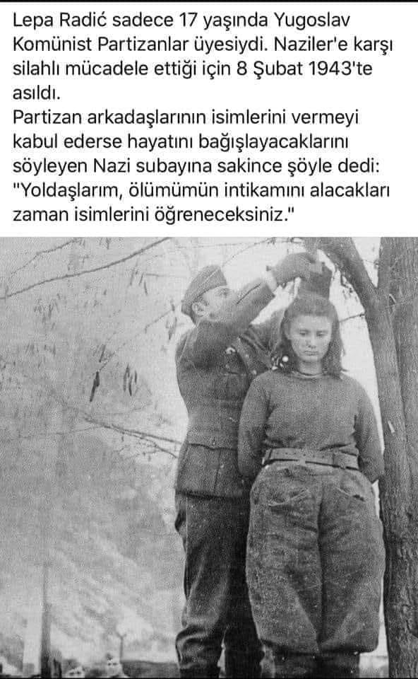 temeldemirer's tweet photo. 8 Şubat 1943: #LepaRadic ÖLÜMSÜZDÜR
ANISINA HAYRANLIKLA, MİNNETLE
#DevrimSehitleriOlumsuzdur
#SosyalistlerTakipleşiyor
#DevrimcilerTakipleşiyor
#ÖzgürlerTakipleşiyor
#korkmuyoruz
#BoyunEğme
#korkmuyoruzkonuşacağız
#KorkmuyoruzSusmuyoruz
#DizÇökmeyeceğiz
#OnurluİnsanlarKolKola https://t.co/r2pxZyFnX6