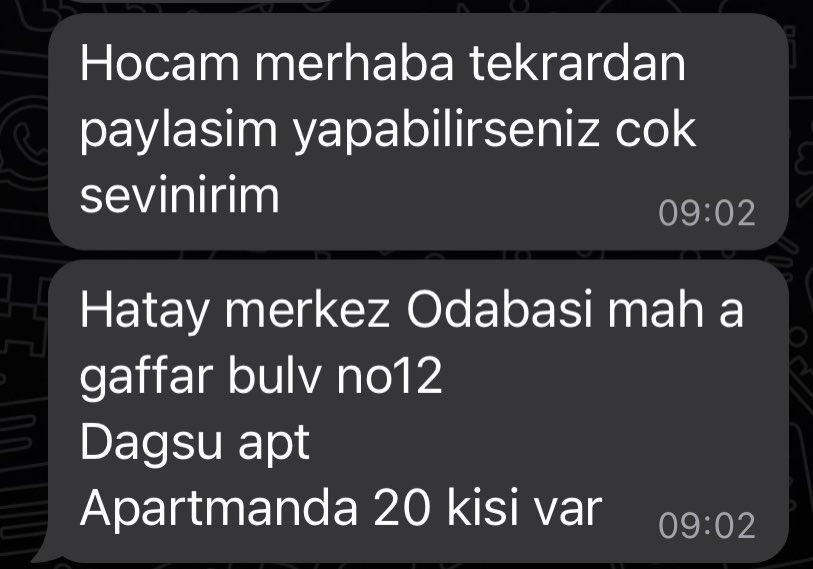 Lütfen bakın Dağsu apartmanını dün paylaşmıştım lütfen bir kez daha gider misiniz?