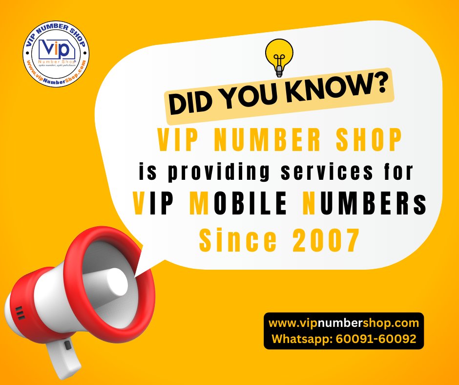 vip_number_shop's tweet photo. A VIP Mobile Number is the perfect way to add a personal touch to your life 
VIP NUMBER SHOP – Personalized numbers for a personalized life 
  
Whatsapp: 60091-60092

 #gadgets #trending #vipmobile #vipnumber #mobile #number #vip https://t.co/Ro4gPB4ody https://t.co/BTsYq6M1Zq
