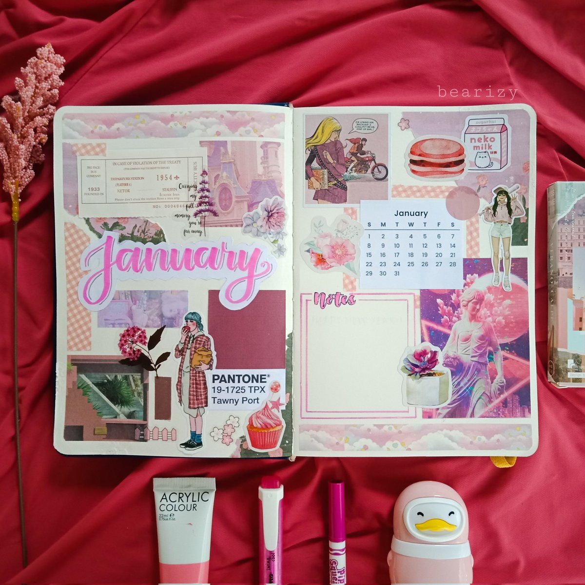 IamBeaRizy's tweet photo. MY JOURNAL SPREADS FOR 2023 🐰
Journal Spreads for January: The Year of Magenta 🌸
#BulletJournalling
(Repost) https://t.co/PUNHICa2hR