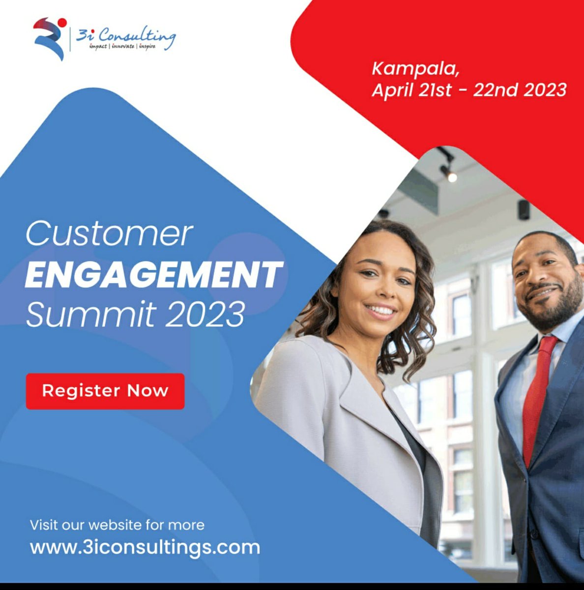 The biggest summit is coming soon to Kampala at Speke Resort 21-22nd April. Early bird tickets available at discount.
We aim to create a strategic relationship with you, taking a 360 degree view of your business and its market.
3iconsultings.com/events/custome…
