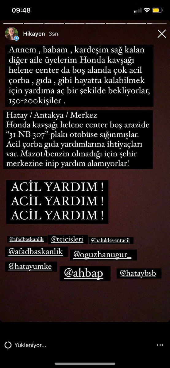 Arkadasımın ailesi zor durumda lütfen imkanı olanlar yardımcı olabilir mi ? 
#acildeprem #hatayyardimbekliyor <a href="/OguzhanUgur/">Oğuzhan Uğur</a> #AHBAP <a href="/haluklevent/">Haluk Levent ( Ahbap Ekibi )</a> #babalatv #Hatay #ahbaphatay