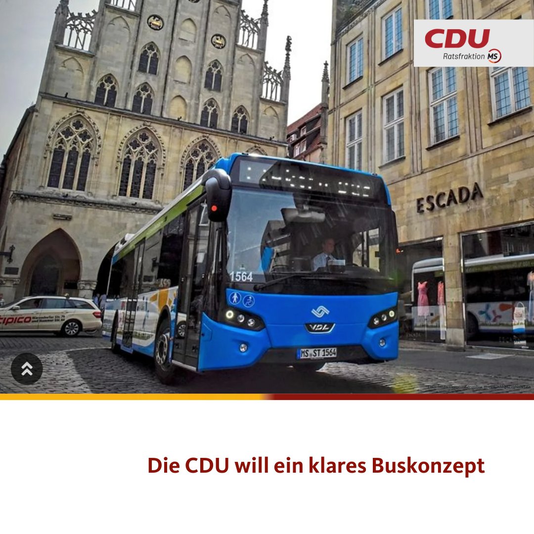 🚌🗺️ Die #CDU will ein klares #Buskonzept 🚍📋

Weber: Alternative zum Auto muss ein überzeugendes #Angebot sein ❗

ℹ️ Weitere Informationen gewünscht?
Klickt hier: cdu-ms.de/aktuelles/pres…

#cdums #ratMS #ÖPNV #Mobilitätswende #Stadtwerke #Netzkonzeption