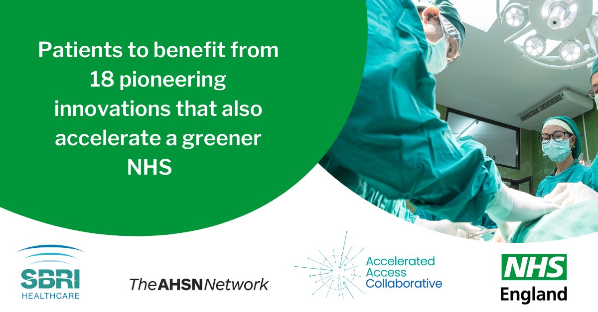 sbrihealthcare's tweet image. SBRI Healthcare, an @aacinnovation initiative in partnership with the @AHSNNetwork is delighted to announce award funding for 18 innovations that will benefit patients while accelerating a greener NHS.

sbrihealthcare.co.uk/news/patients-…