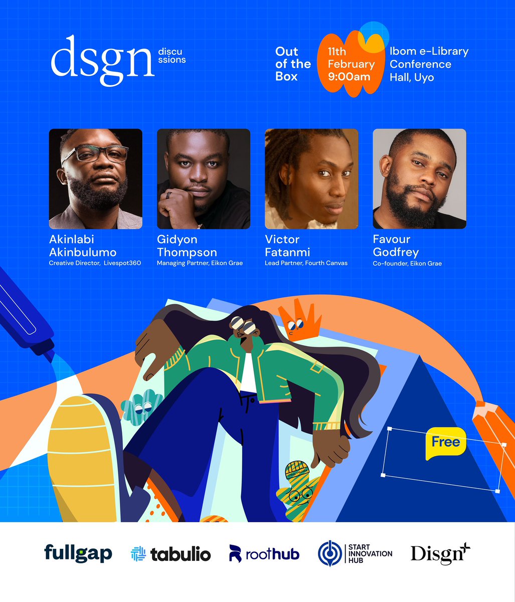 FullgapCo's tweet photo. Creatives in Uyo, get in here!🔥

Our co-founder @victorfatanmi would be speaking at Dsgn Discussions this Saturday, 11th of February. Check flyers for more details!

💚✊🏾✨

#fullgap #powertothecreativeones https://t.co/WTuFHKfGfT