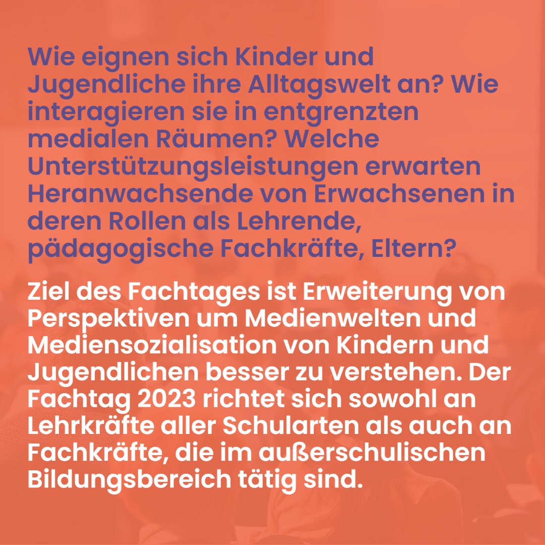 Fachtag Mediensozialisation am 24.3. "Grenzerfahrung oder grenzenlose Erfahrung" für päd. Fachkräfte im schulischen und außerschulischen Bereich. Workshopinfos und Anmeldung hier: medienkulturzentrum.de/seminar/fachbe…
#mediensozialisation #fortbildung #weiterbildung #dresden #sachsen #twlz