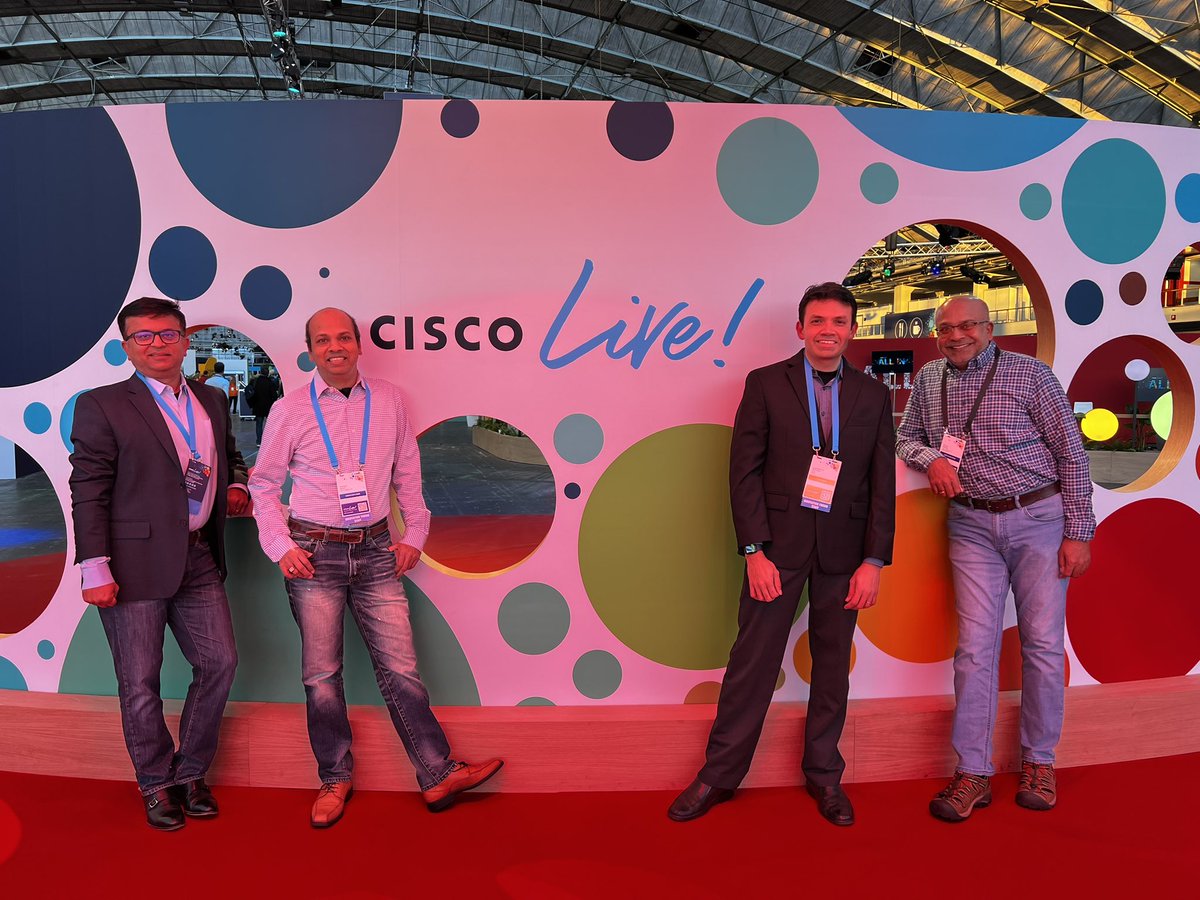 ManiyarShyam's tweet photo. Vamos - Day 3 #CiscoLiveEMEA with @slogha, Ramesh Mishra and Ankur! https://t.co/oGVqL3Fy7G