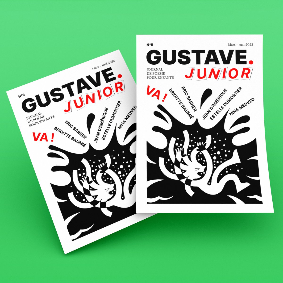 Un an déjà ! Voici le N°5 de Gustave Junior, votre journal gratuit pour les 7-12 ans entièrement consacré à la poésie contemporaine. Retrouvez-nous du 8 au 12 février pour la 10ème fête de la poésie jeunesse à Tinqueux.
gustavejunior.com