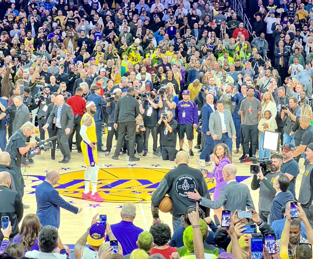 Juan Toscano-Anderson in Lakers gear spotted courtside cheering