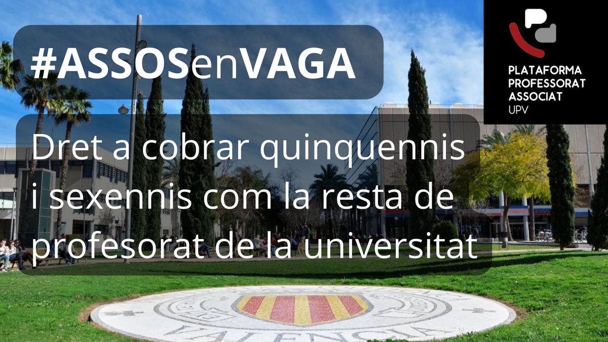 AssoUPV's tweet photo. 5⃣ Així mateix, com la resta de PDI, volem rebre els complements per quinquennis o sexennis que ens corresponga pel resultat del nostre treball. Perquè al mateix treball, mateix salari!! 💪
#EmConsta #NoLOSU #conveniJA https://t.co/5OcMu3jaV4