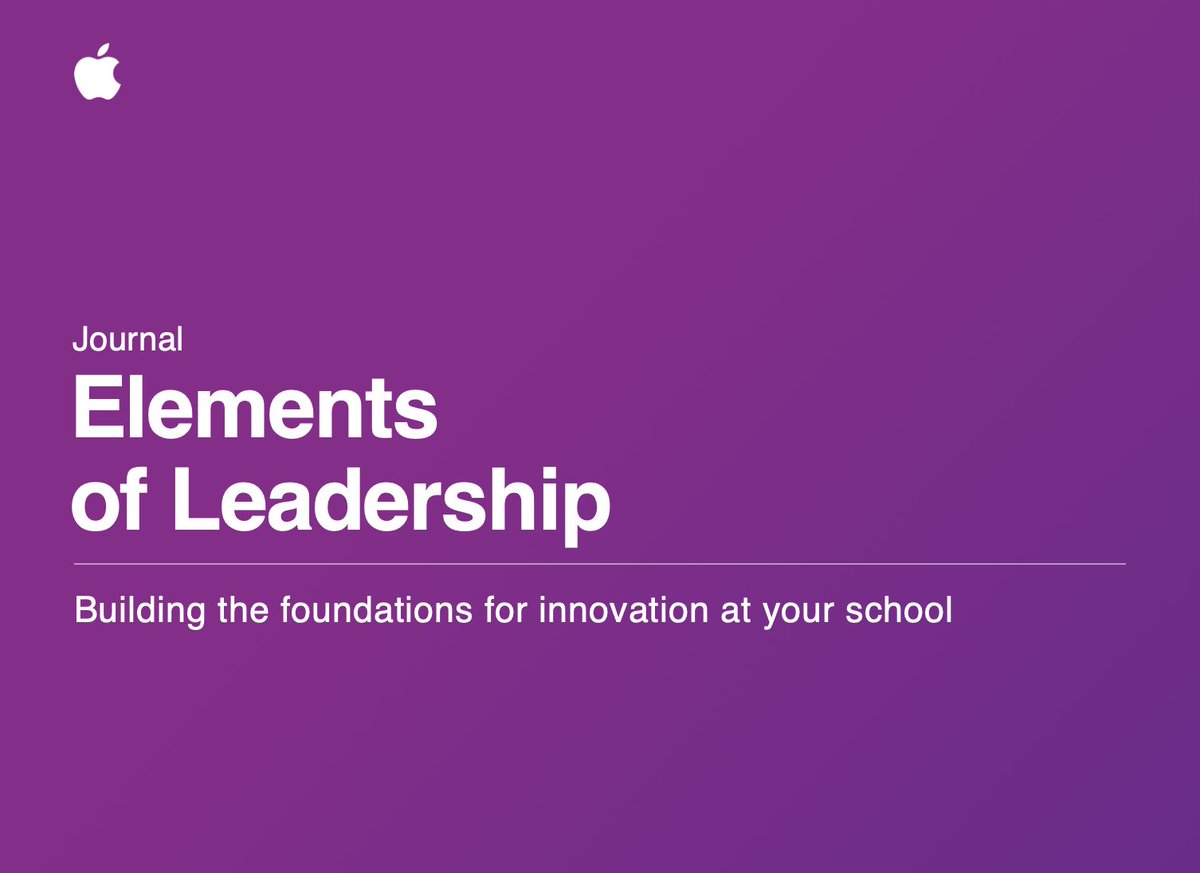 Looking forward to working through the brand new Elements of Leadership journal to expand our vision, team and build capacity across iPad and Mac to create meaningful lessons for students with technology.
<a href="/AppleEDU/">Apple Education</a> #WATechTalk